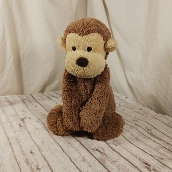 JellyCat Bashful Monkey Brown Tan Plush Stuffed Animal 12" - Picture 2 of 14